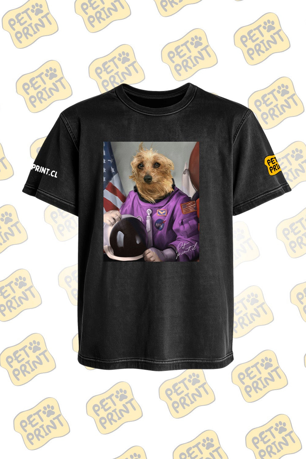 Polera Acid Wash - Astronauta (Morado)