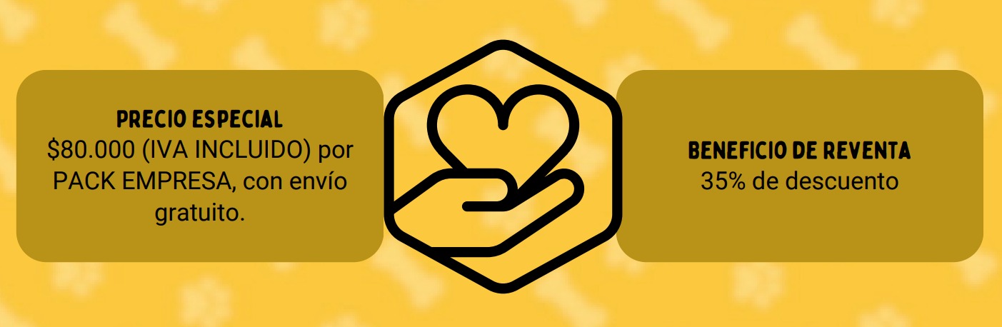 Icono de mano sosteniendo un corazon con los textos Precio especial y Beneficio de reventa - Pet Print