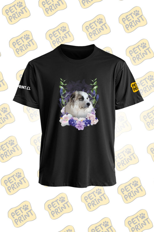 Polera Clásica Hombre - Floreado (Morado)