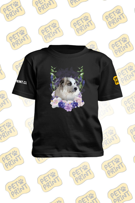 Polera Niño/a - Floreado (Morado)