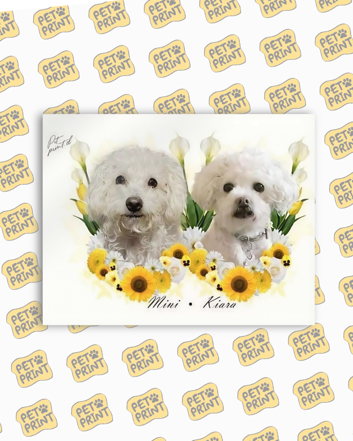 Cuadro Canvas - Hermanos florales en amarillo (Dúo)