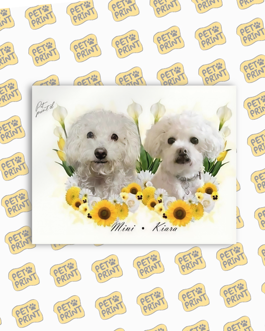 Cuadro Canvas - Hermanos florales en amarillo (Dúo)