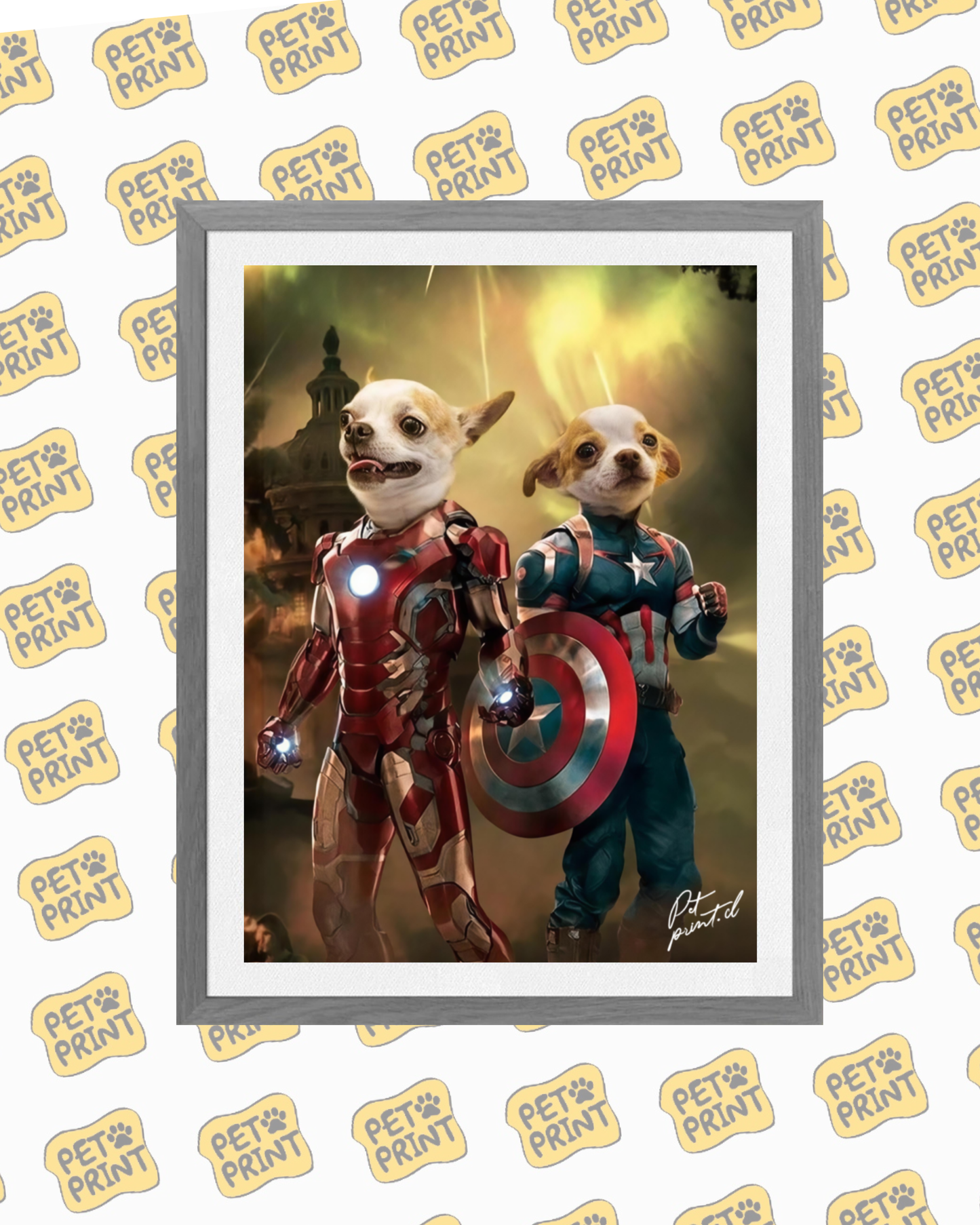 Cuadro Enmarcado - Iron Man y Capitán América (Dúo)