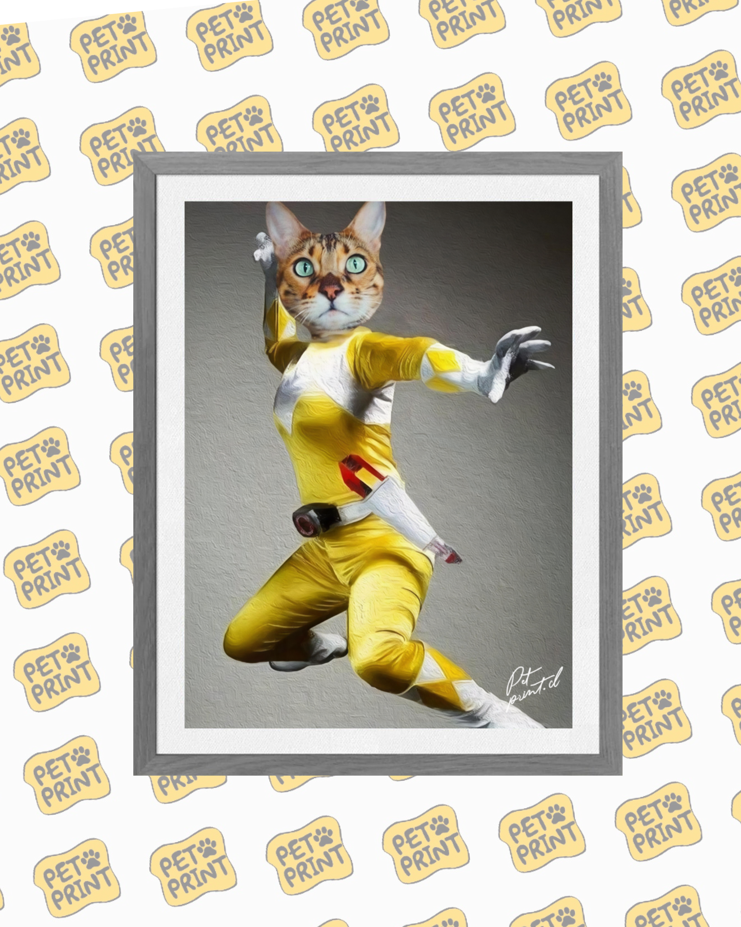 Cuadro Enmarcado - Power Rangers - Amarillo